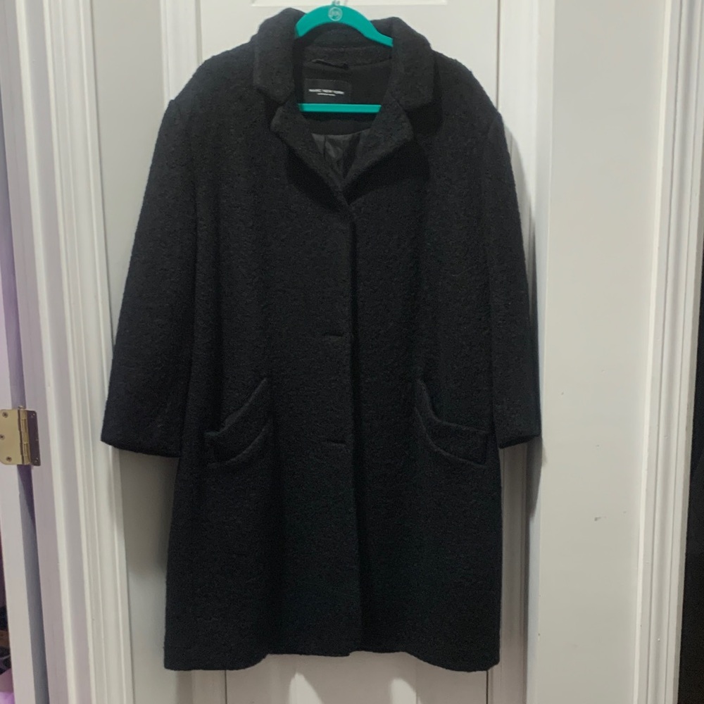 Marc New York Black Bouclé Pea Coat